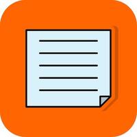 Post It Filled Orange background Icon vector