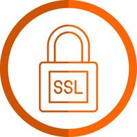 SSL Line Orange Circle Icon vector