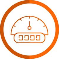 tacómetro línea naranja circulo icono vector