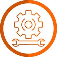 Gear Line Orange Circle Icon vector