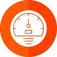 Speedometer Glyph Red Circle Icon vector
