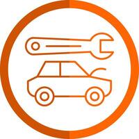 Body Repair Line Orange Circle Icon vector