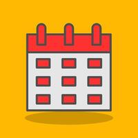 Calendar Filled Shadow Icon vector