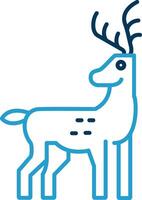 Reindeer Line Blue Two Color Icon vector