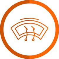 Wiper Line Orange Circle Icon vector