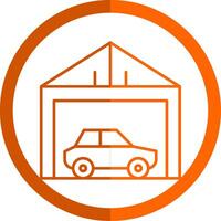 Garage Line Orange Circle Icon vector