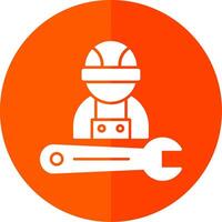 Mechanic Glyph Red Circle Icon vector