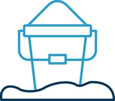Sand Bucket Line Blue Two Color Icon vector