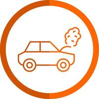 Broken Car Line Orange Circle Icon vector