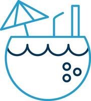 Coconut Line Blue Two Color Icon vector