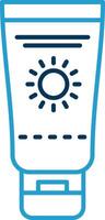 Sunscreen Line Blue Two Color Icon vector