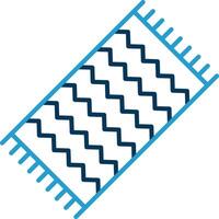 Beach Towel Line Blue Two Color Icon vector