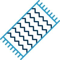 Beach Towel Line Blue Two Color Icon vector