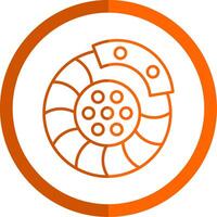 Brake Disk Line Orange Circle Icon vector