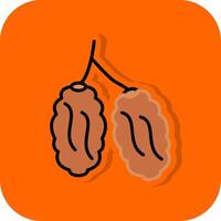 Dates Filled Orange background Icon vector