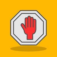 Stop Filled Shadow Icon vector