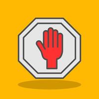 Stop Filled Shadow Icon vector