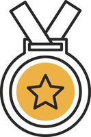 Medal Skined Filled Icon vector