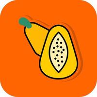 papaya lleno naranja antecedentes icono vector