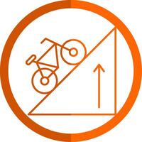 Elevation Line Orange Circle Icon vector