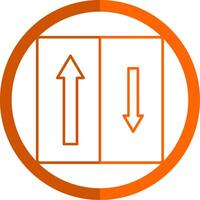 Priority Oncomming Line Orange Circle Icon vector