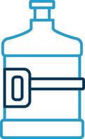 Water Flask Line Blue Two Color Icon vector