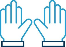 Gloves Line Blue Two Color Icon vector