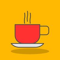 Hot Coffee Filled Shadow Icon vector