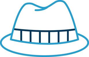 Fedora Hat Line Blue Two Color Icon vector