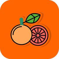 Grapefruit Filled Orange background Icon vector