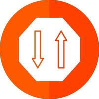 Two Way Glyph Red Circle Icon vector