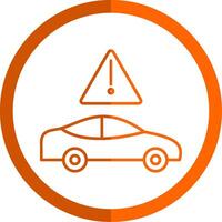 tráfico mermelada línea naranja circulo icono vector