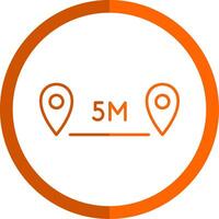 Distance Line Orange Circle Icon vector