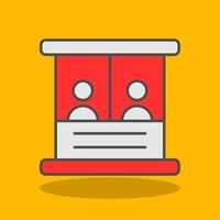 Ticket Box Filled Shadow Icon vector