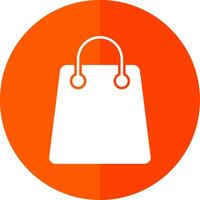 Shopping Bag Glyph Red Circle Icon vector