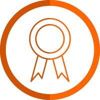 premio línea naranja circulo icono vector