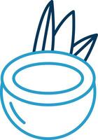 Coconut Line Blue Two Color Icon vector