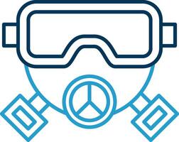 Gas Mask Line Blue Two Color Icon vector