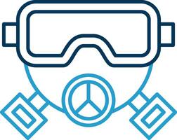 Gas Mask Line Blue Two Color Icon vector