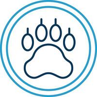 Pawprint Line Blue Two Color Icon vector