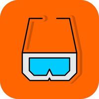 3d Glasses Filled Orange background Icon vector