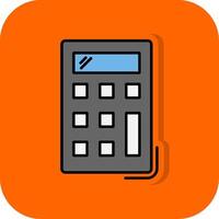 Calculator Filled Orange background Icon vector