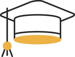 Mortarboard Skined Filled Icon vector