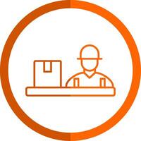 Assembling Line Orange Circle Icon vector