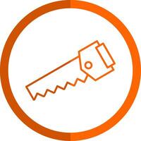 Woodcutter Line Orange Circle Icon vector