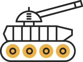 Tank Skined Filled Icon vector