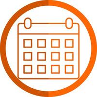 Schedule Line Orange Circle Icon vector