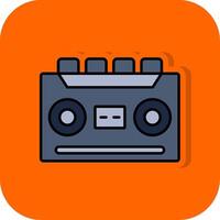 Cassette Recorder Filled Orange background Icon vector