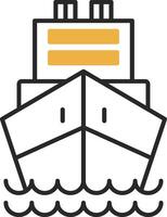 Logistics Ship Skined Filled Icon vector