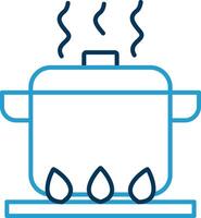 Boiling Line Blue Two Color Icon vector